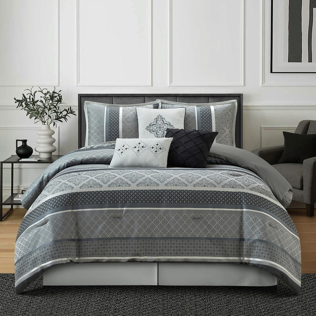 Ensemble de couette géométrique en jacquard Nanshing Jensen 7 pièces