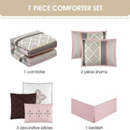 Ensemble de couette géométrique en jacquard Nanshing Jensen 7 pièces