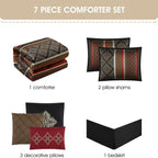 Ensemble de couette géométrique en jacquard Nanshing Jensen 7 pièces