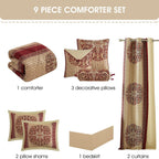 Ensemble de couette élégant médaillon Nanshing Prince 7 pièces