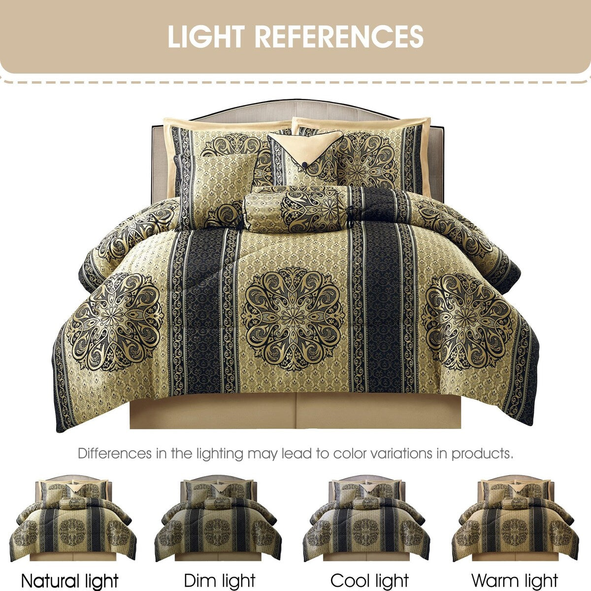 Ensemble de couette élégant médaillon Nanshing Prince 7 pièces