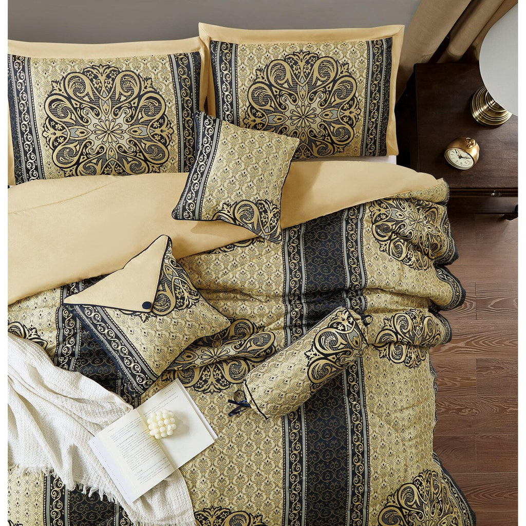Ensemble de couette élégant médaillon Nanshing Prince 7 pièces