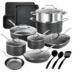Ensemble de 20 casseroles et poêles antiadhésives Granitestone, ustensiles de cuisine et de pâtisserie
