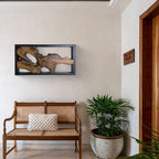 Décoration murale en teck Greenage Sculpture murale abstraite Live Edge