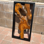 Décoration murale en teck Greenage Sculpture murale abstraite Live Edge