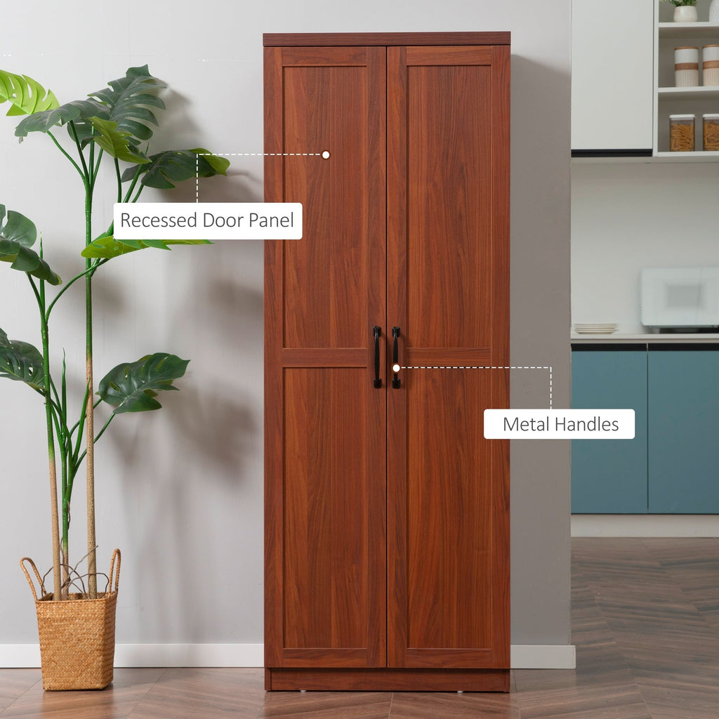 HOMCOM 63 Garde-manger de cuisine à 2 portes, meuble de rangement indépendant avec étagères à 5 niveaux et 2 étagères réglables pour salle à manger