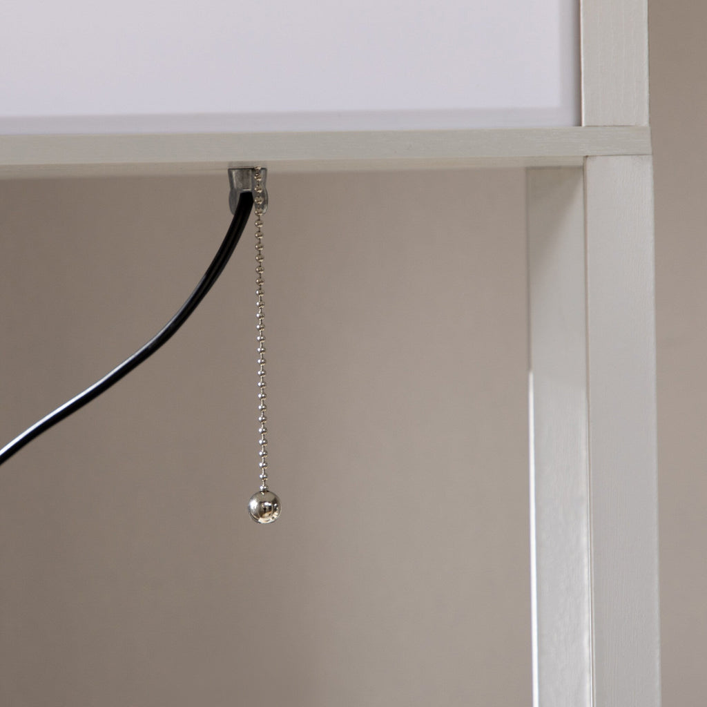 Lampadaire HOMCOM avec étagères, double éclairage, lampe sur pied moderne et haute, avec abat-jour en tissu (ampoule non incluse)