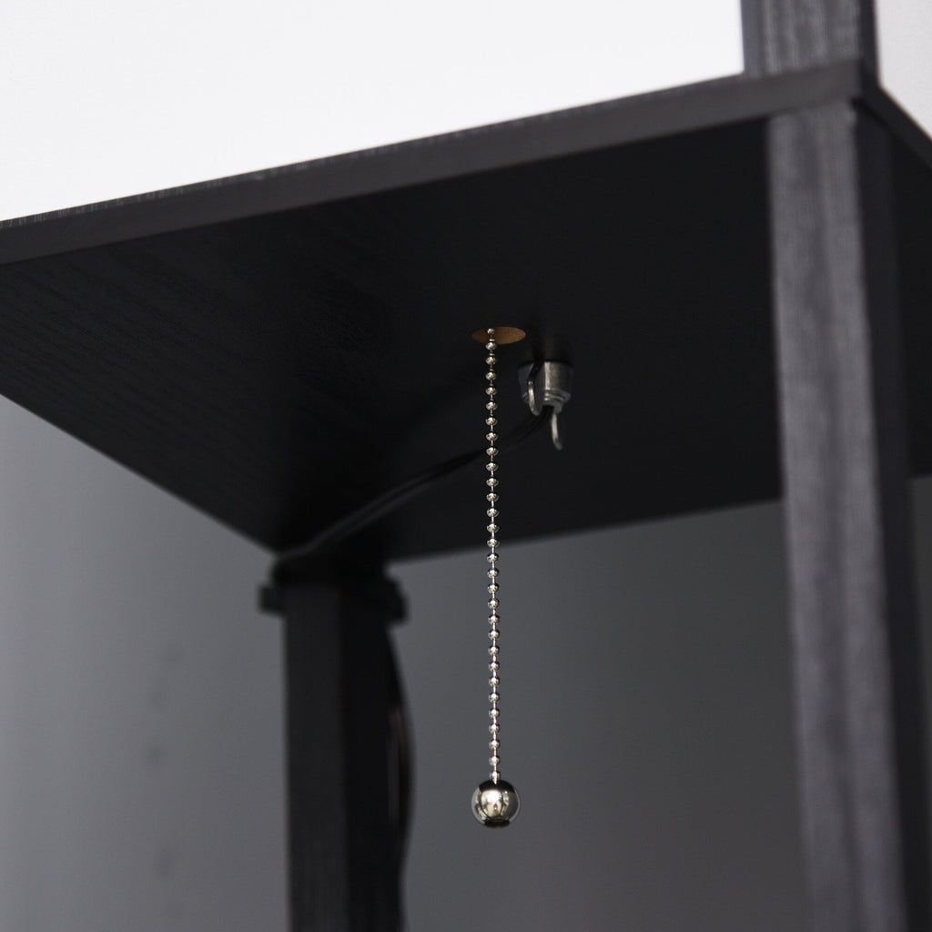 Lampadaire HOMCOM avec étagères, double éclairage, lampe sur pied moderne et haute, avec abat-jour en tissu (ampoule non incluse)