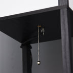 Lampadaire HOMCOM avec étagères, double éclairage, lampe sur pied moderne et haute, avec abat-jour en tissu (ampoule non incluse)