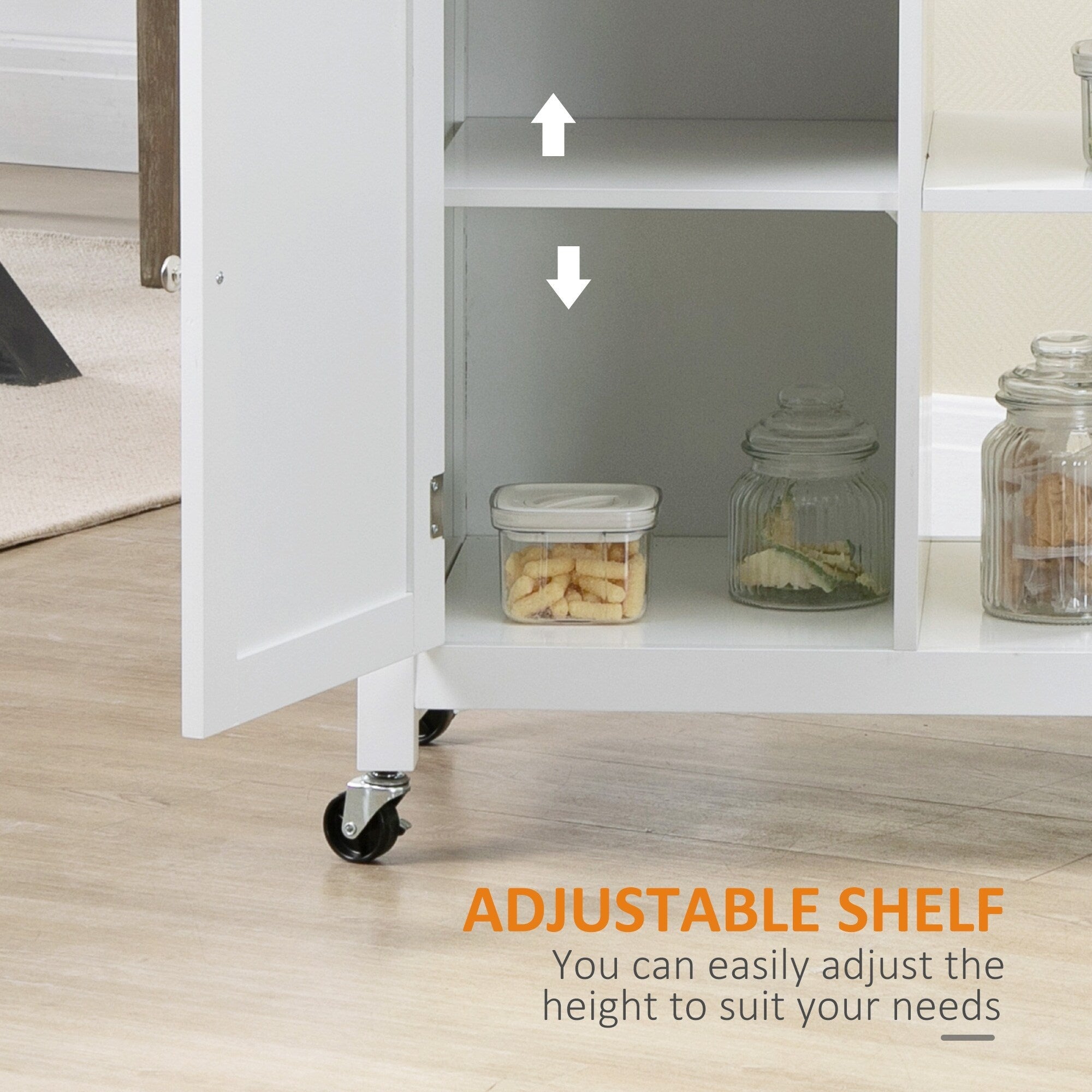 Desserte de cuisine HOMCOM, plateau en bois, sur roulettes, avec étagère ouverte et tiroir de rangement, pour salle à manger et cuisine