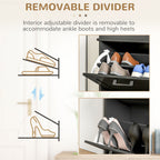 Meuble à chaussures HOMCOM pour entrée, meuble de rangement étroit avec 2 tiroirs rabattables et étagères réglables