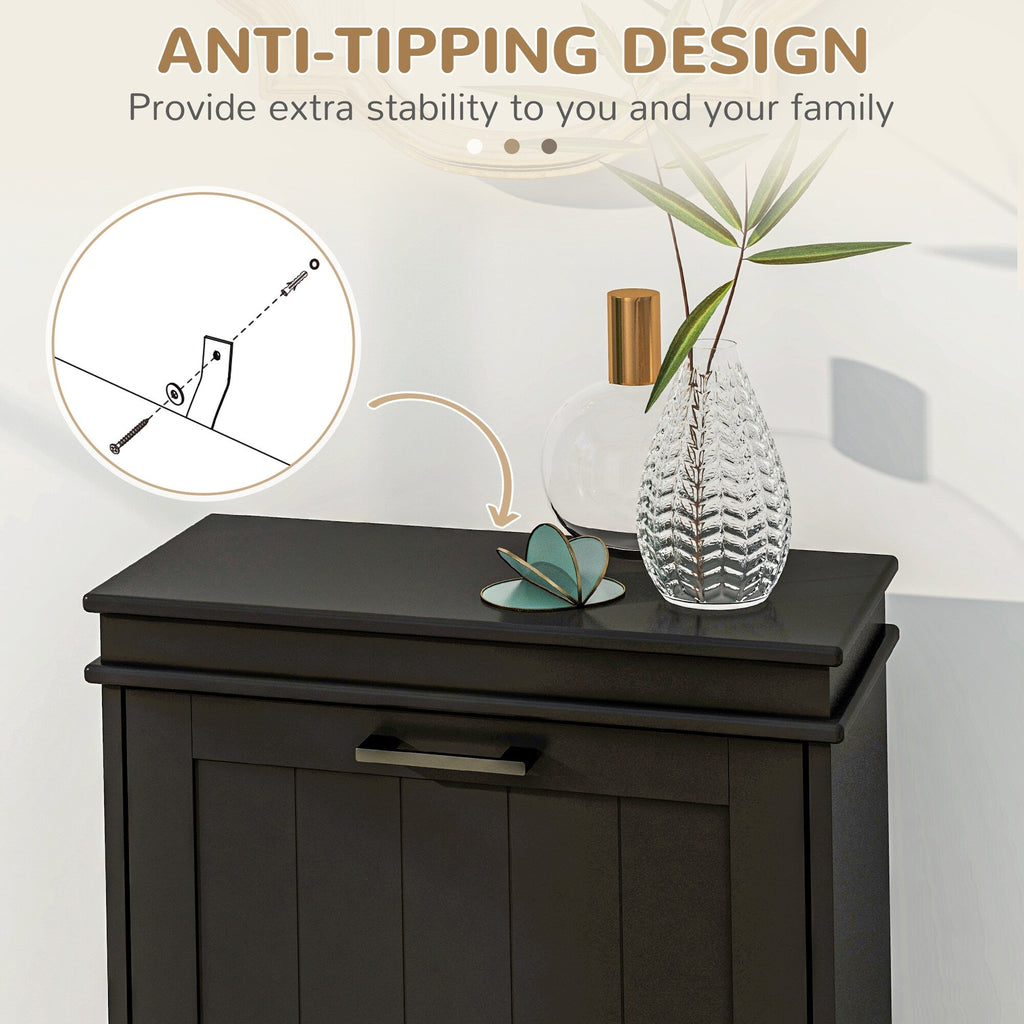 Meuble à chaussures HOMCOM pour entrée, meuble de rangement étroit avec 2 tiroirs rabattables et étagères réglables