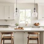 Suspension en verre en forme de cloche Auburn INK+IVY