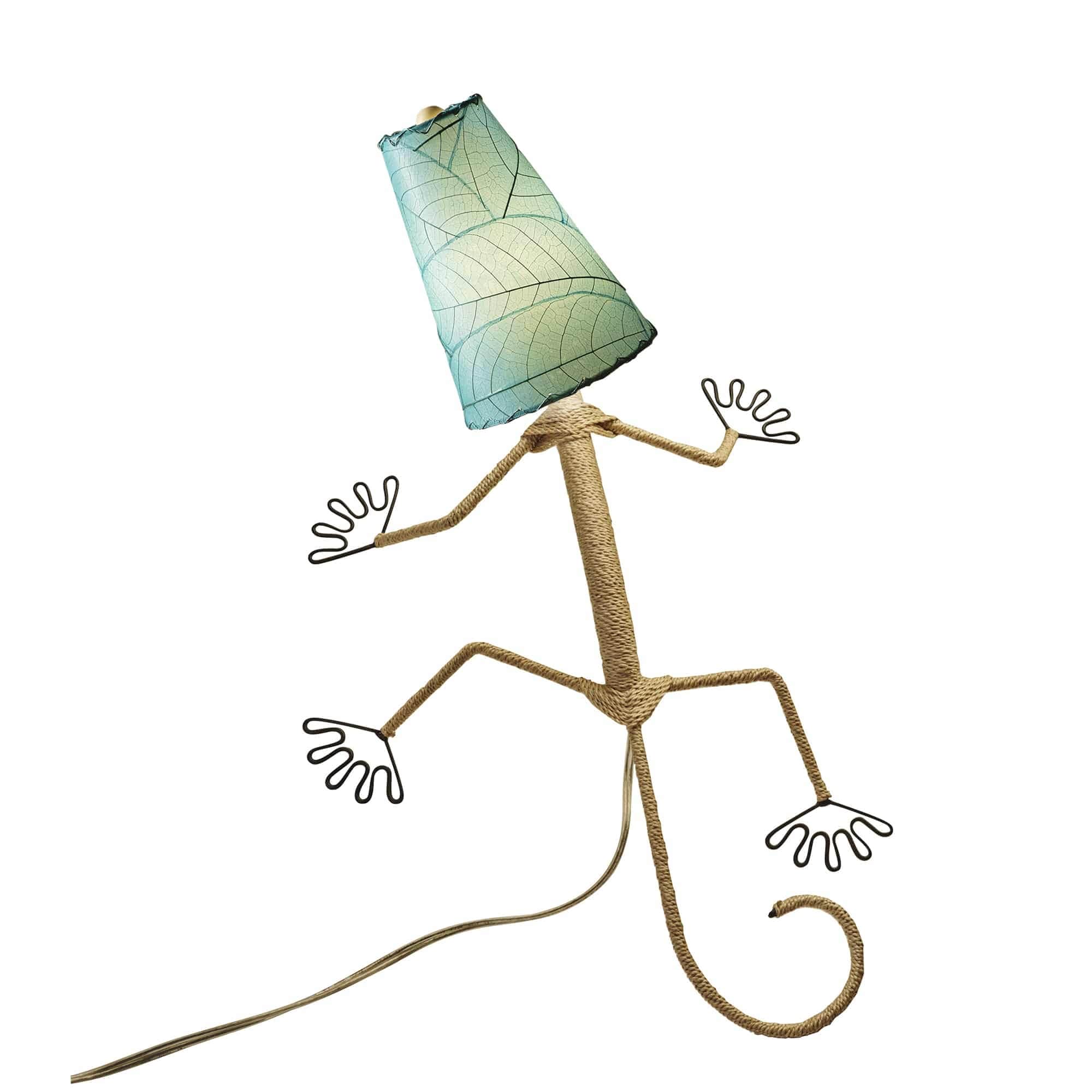 Applique murale Gecko faite main Eangee, abat-jour feuilles de cacao, 40,6 x 18,8 x 61 cm - 40,6 x 18,8 x 61 cm