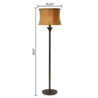 Lampadaire Havenside Home Pocologan 59,5 pouces en osier tressé pour l'extérieur et l'intérieur - 16,25 L x 16,25 l x 59,5 H