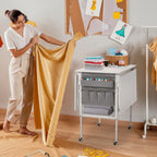 Table de bricolage réglable en hauteur avec étagères de rangement, table de découpe pliante mobile pour la maison, le bureau, la salle de couture et la salle d'artisanat