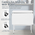 Table de bricolage réglable en hauteur avec étagères de rangement, table de découpe pliante mobile pour la maison, le bureau, la salle de couture et la salle d'artisanat