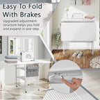 Table de bricolage réglable en hauteur avec étagères de rangement, table de découpe pliante mobile pour la maison, le bureau, la salle de couture et la salle d'artisanat