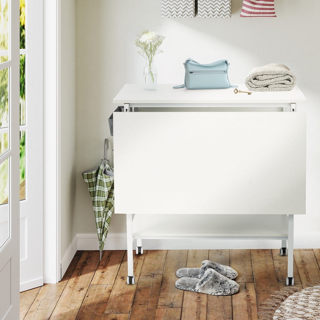 Table de bricolage réglable en hauteur avec étagères de rangement, table de découpe pliante mobile pour la maison, le bureau, la salle de couture et la salle d'artisanat