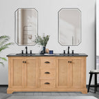 Meuble-lavabo Hervas avec plateau en marbre naturel sans miroir