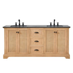 Meuble-lavabo Hervas avec plateau en marbre naturel sans miroir