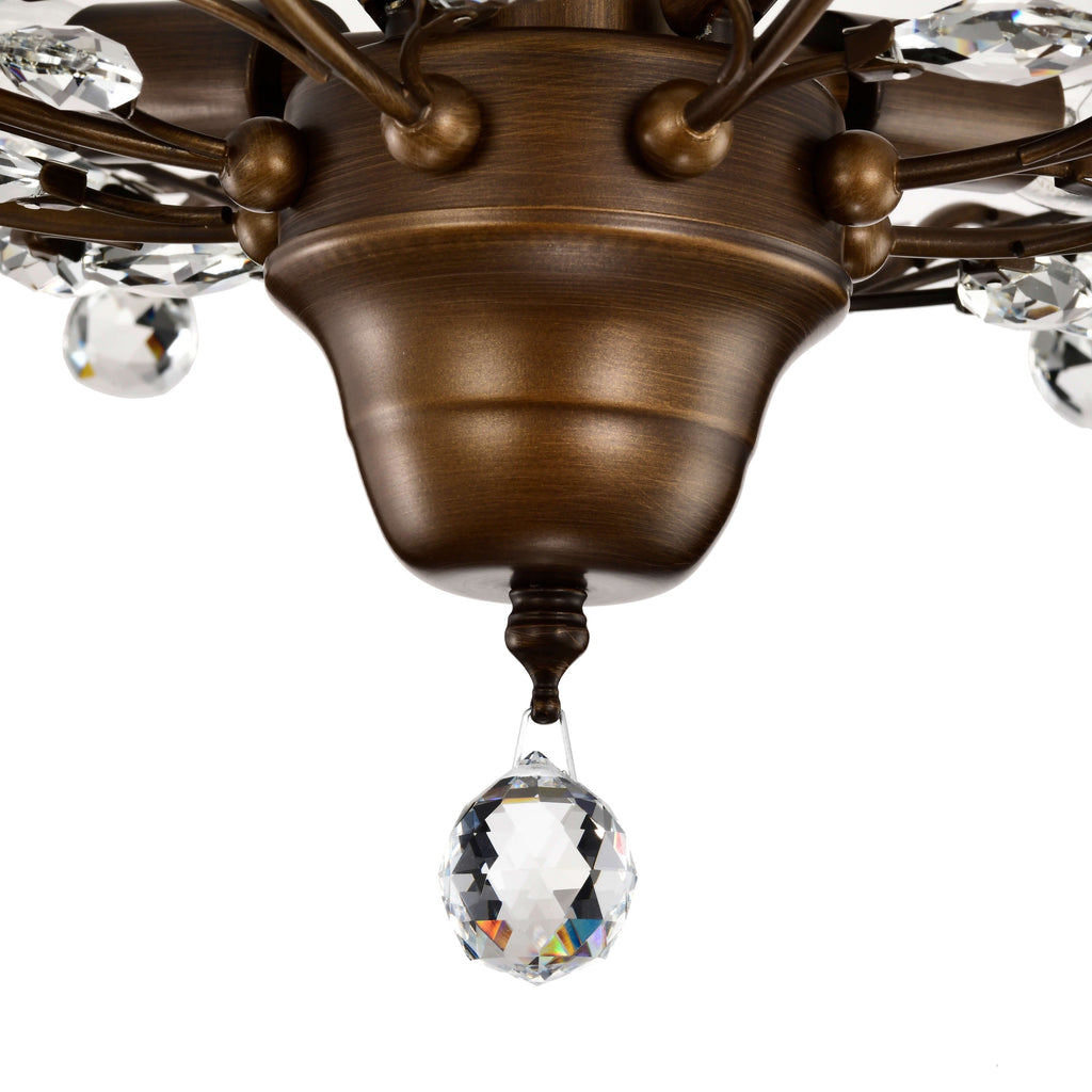 Plafonnier à 4 lumières en cristal avec feuilles de houx