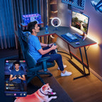 Bureau de jeu en L Homall, bureau d'angle pour ordinateur, bureau d'écriture