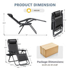 Chaise longue de jardin Homall Patio Zero Gravity avec coussin, lot de 2