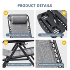 Chaise longue de jardin Homall Patio Zero Gravity avec coussin, lot de 2