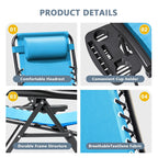 Chaise longue de jardin Homall Patio Zero Gravity avec coussin, lot de 2