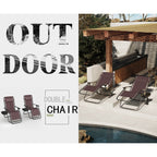 Chaise longue de jardin Homall Patio Zero Gravity avec coussin, lot de 2