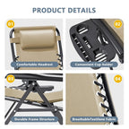 Chaise longue de jardin Homall Patio Zero Gravity avec coussin, lot de 2