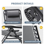 Chaise longue de jardin Homall Patio Zero Gravity avec coussin, lot de 2