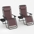 Chaise longue de jardin Homall Patio Zero Gravity avec coussin, lot de 2