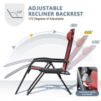 Chaise longue de jardin Homall Patio Zero Gravity avec coussin, lot de 2