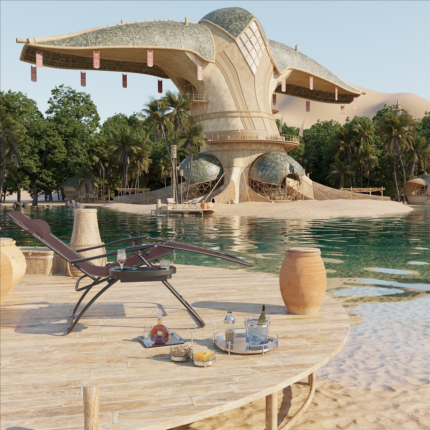 Chaise longue de jardin Homall Patio Zero Gravity avec coussin, lot de 2