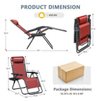 Chaise longue de jardin Homall Patio Zero Gravity avec coussin, lot de 2