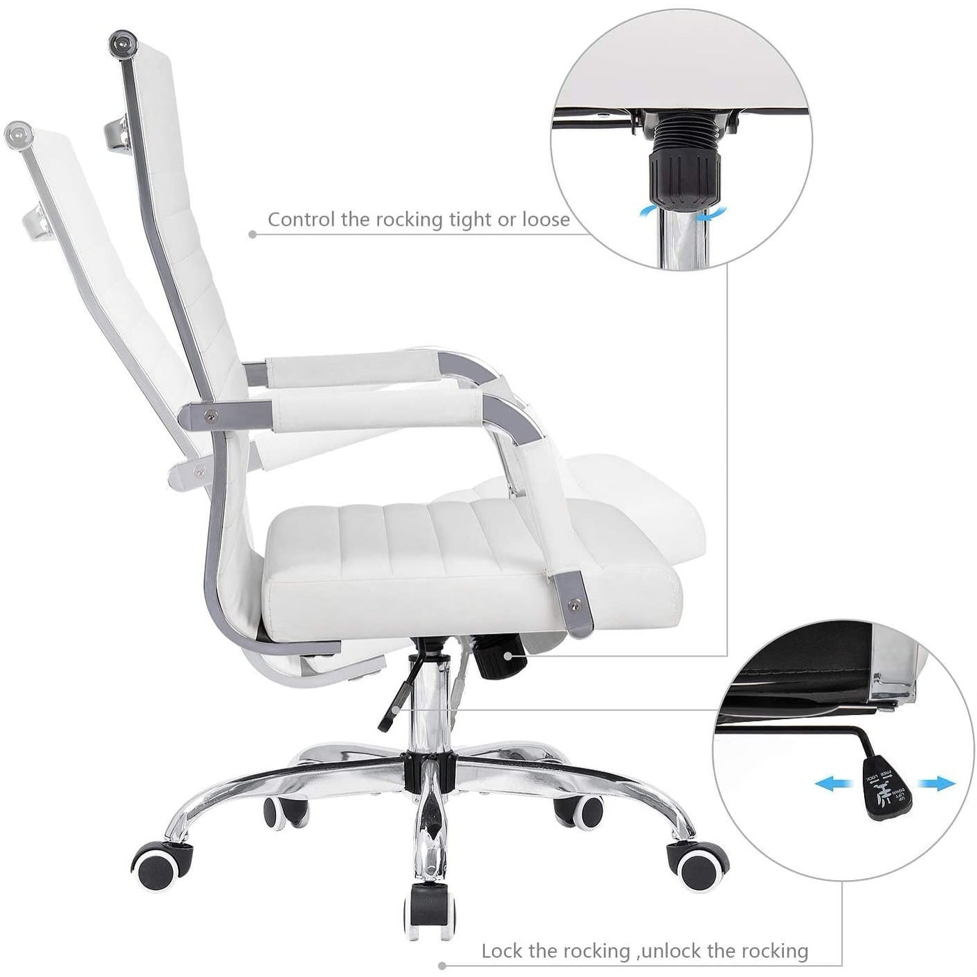 Chaise de bureau côtelée Homall Chaise de bureau d'ordinateur