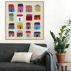 Impression sur toile encadrée « Maisons » de Jenny Frean – Sylvie Maple