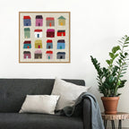 Impression sur toile encadrée « Maisons » de Jenny Frean – Sylvie Maple