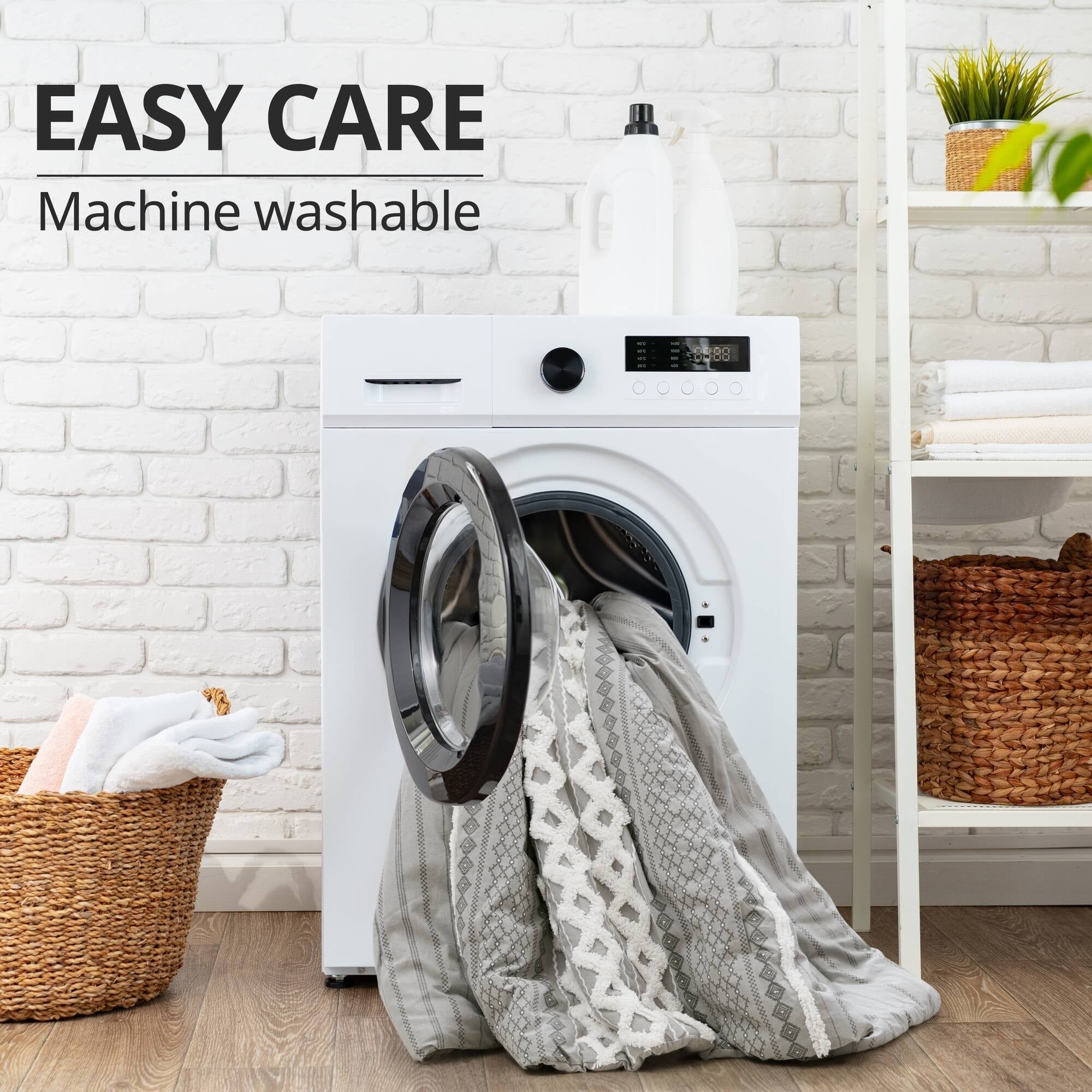 Parure de lit Imani en coton imprimé avec chenille INK+IVY