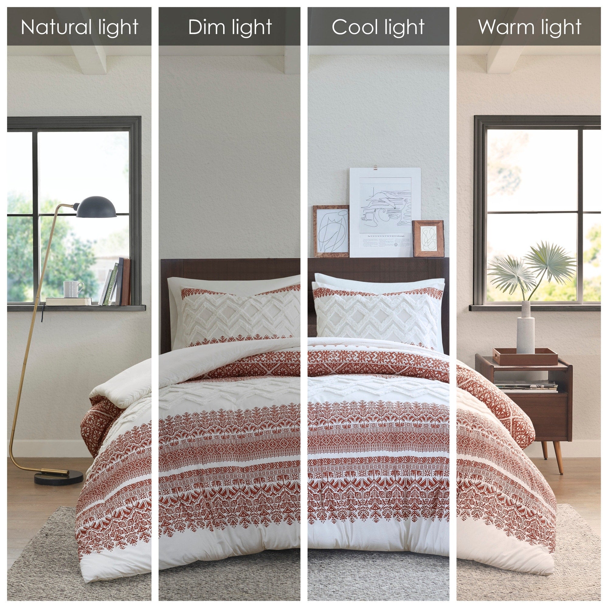 Parure de lit 3 pièces en coton avec capitonnage chenille INK+IVY Mila