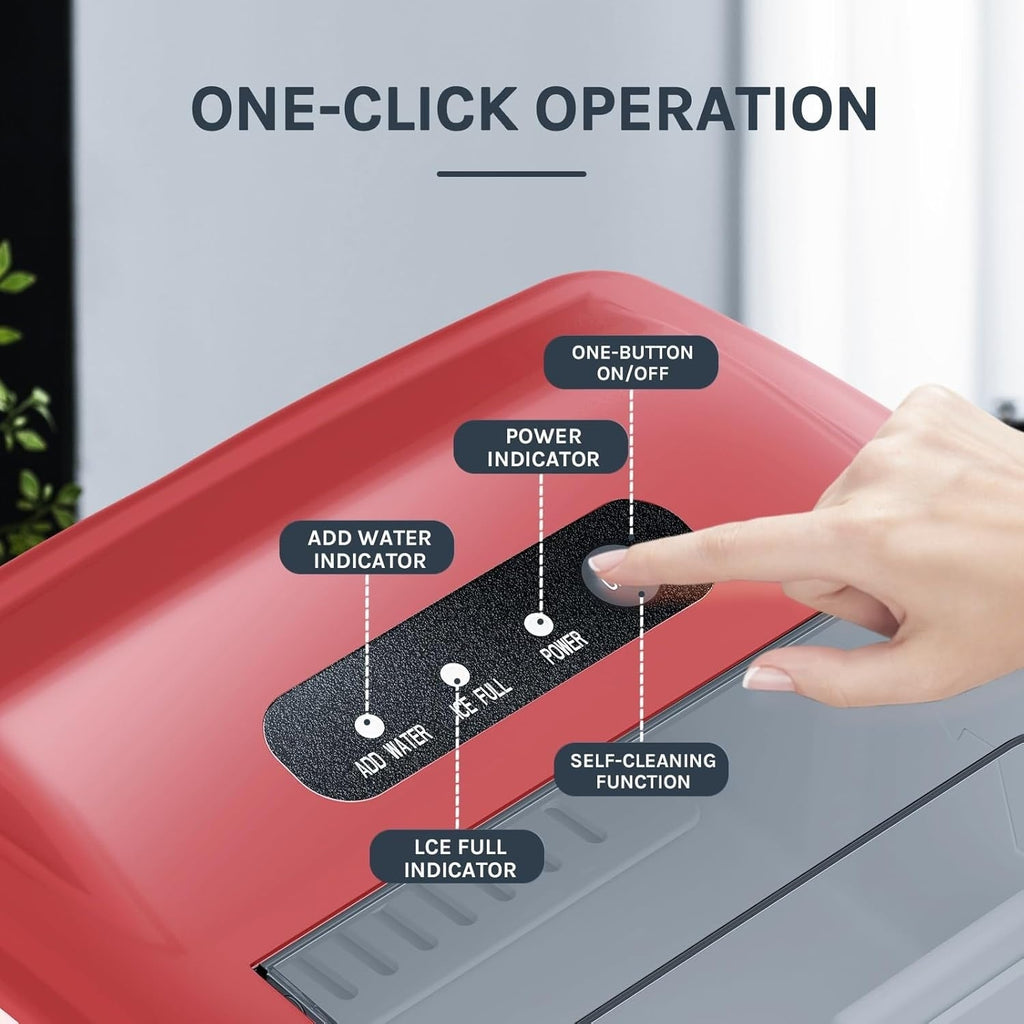 Machine à glaçons de comptoir, machine à glaçons portable avec poignée, machine à glaçons autonettoyante, pour la maison, le bureau et la cuisine