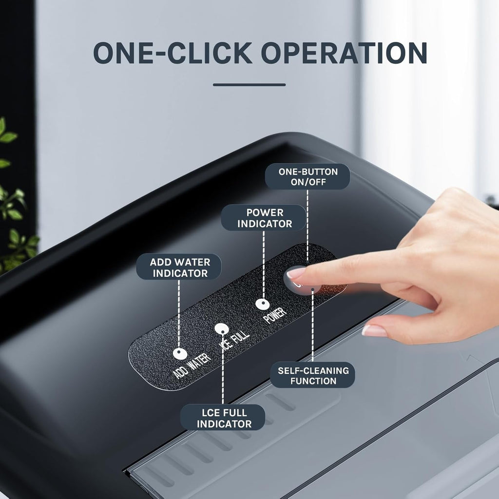 Machine à glaçons de comptoir, machine à glaçons portable avec poignée, machine à glaçons autonettoyante, pour la maison, le bureau et la cuisine