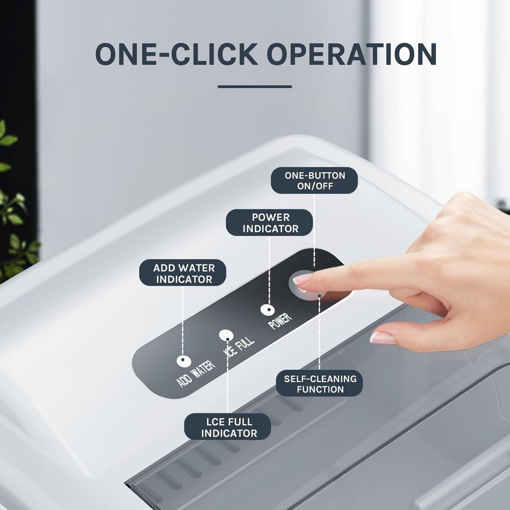 Machine à glaçons de comptoir, machine à glaçons portable avec poignée, machine à glaçons autonettoyante, pour la maison, le bureau et la cuisine