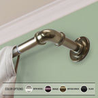 Tringle à rideau réglable en tube d'acier industriel InStyleDesign de 1 pouce