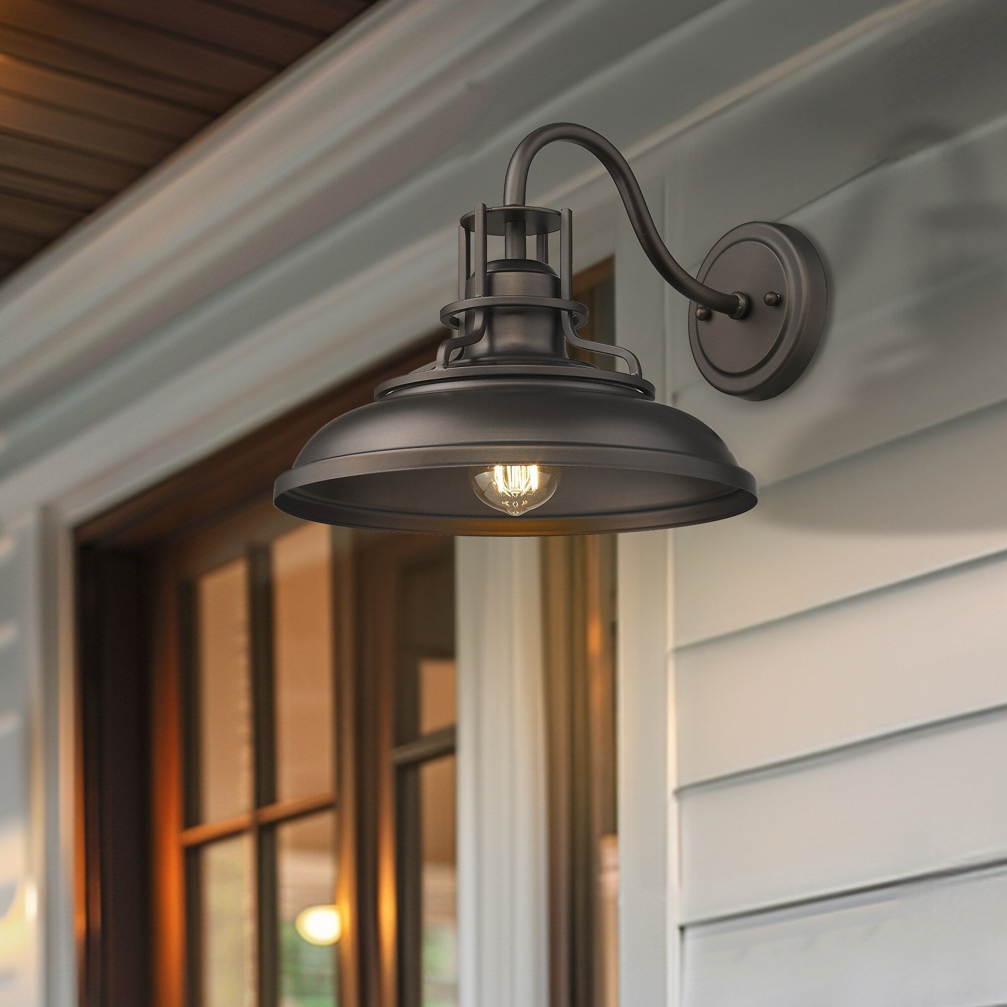 Appliques murales d'intérieur et d'extérieur, appliques murales à col de cygne, lampe murale de ferme vintage, finition bronze huilé