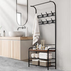 Porte-manteau d'entrée industriel avec banc à chaussures 3 en 1, porte-manteau fonctionnel