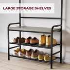 Porte-manteau d'entrée industriel avec banc à chaussures 3 en 1, porte-manteau fonctionnel