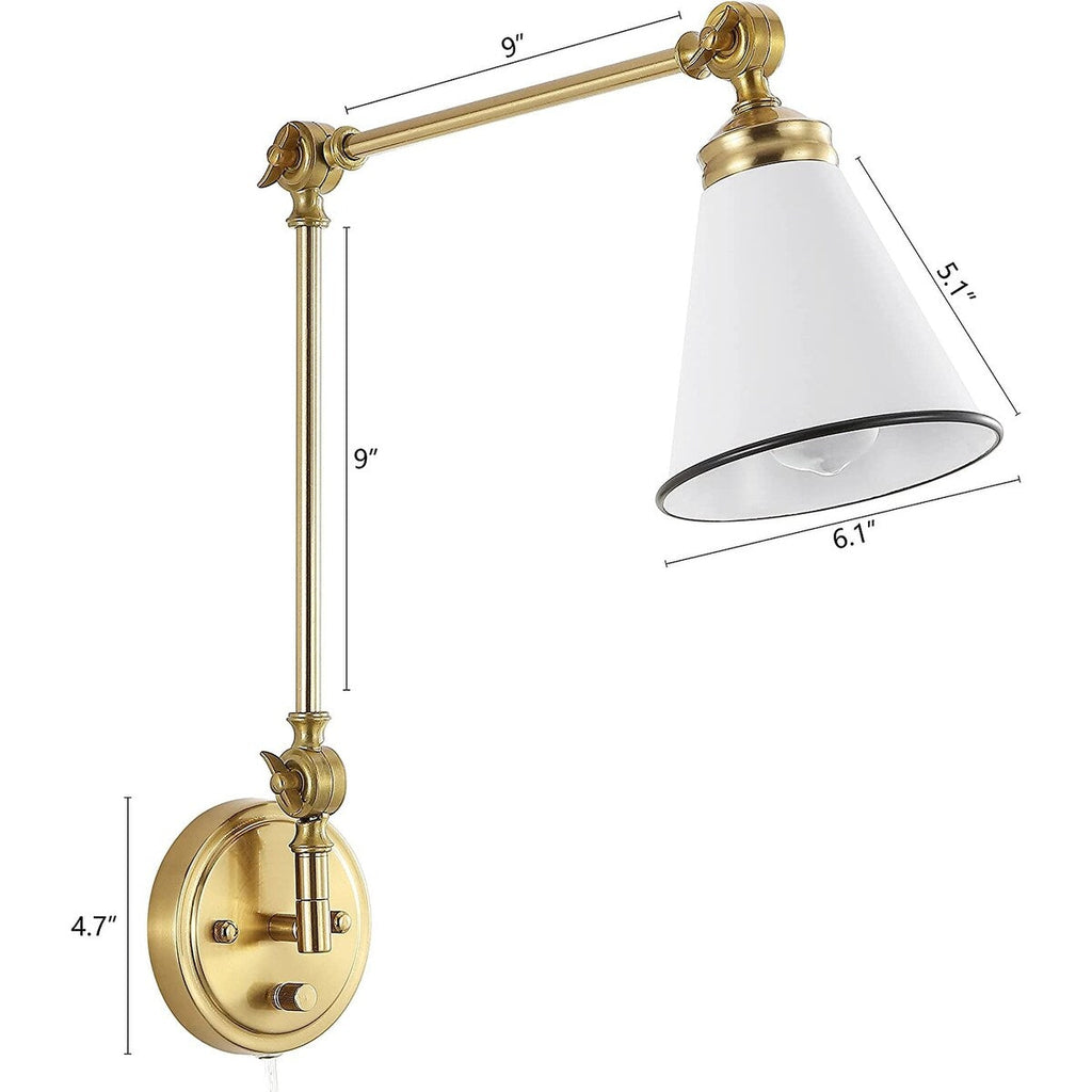 Applique murale industrielle à bras pivotant WINGBO avec abat-jour en métal, paquet de 2...